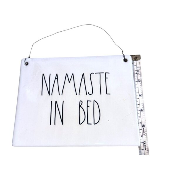Rae Dunn "Namaste In Bed" Ceramic Hanging Sign - Picture 5 of 5